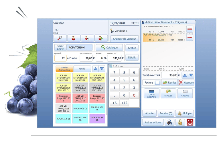 Un terminal de vente viticole facile a utiliser