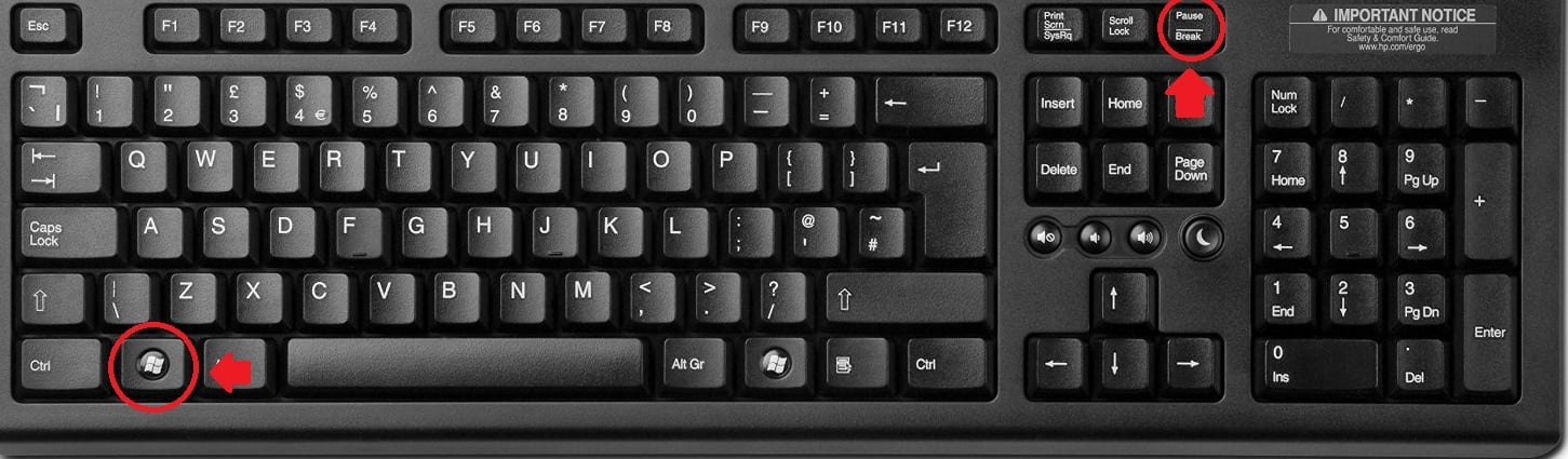 Opération clavier pour afficher la fenêtre Système dans Windows