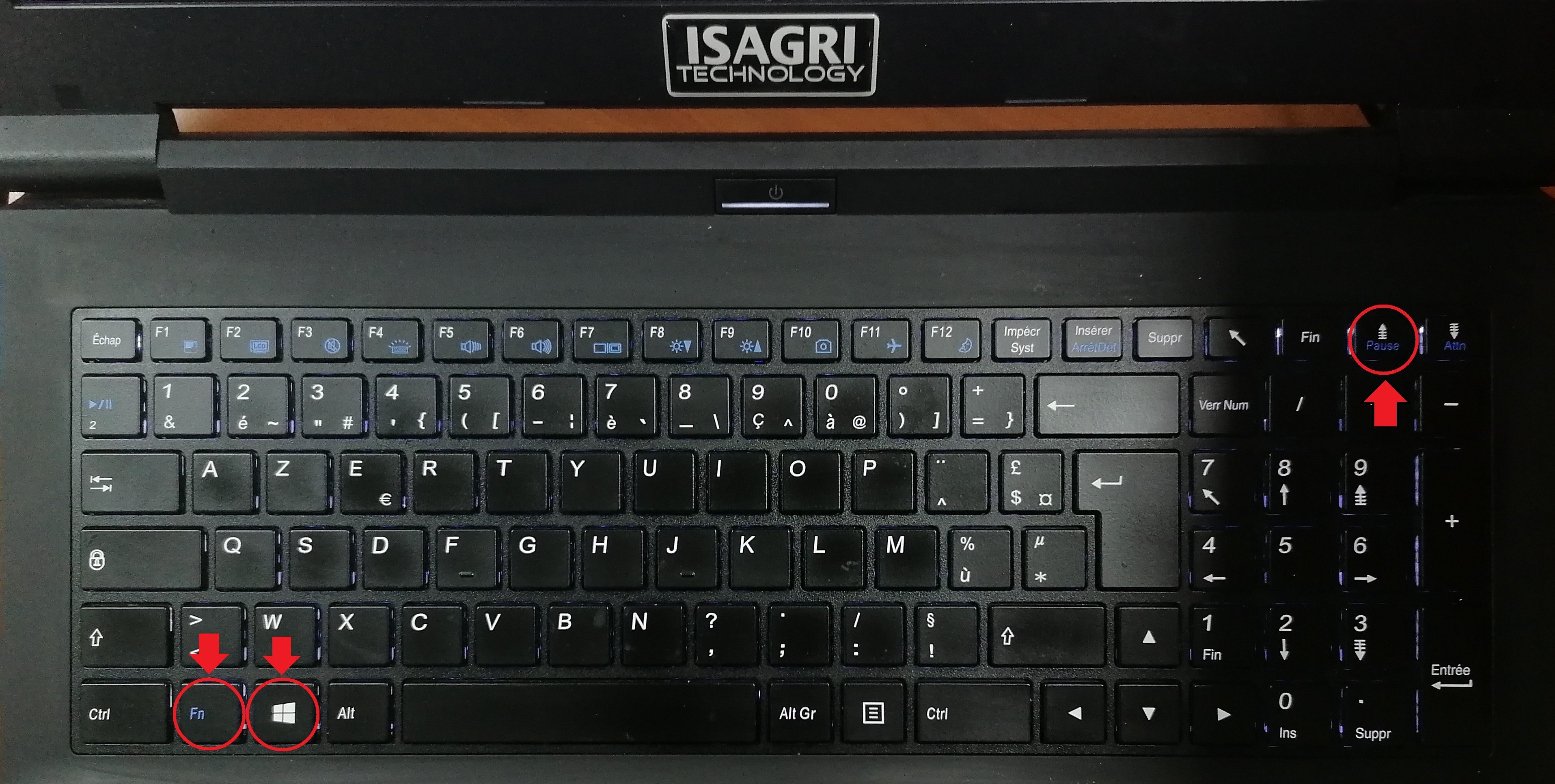 Opération clavier S pulse avec Fn pour afficher la fenêtre Système dans Windows