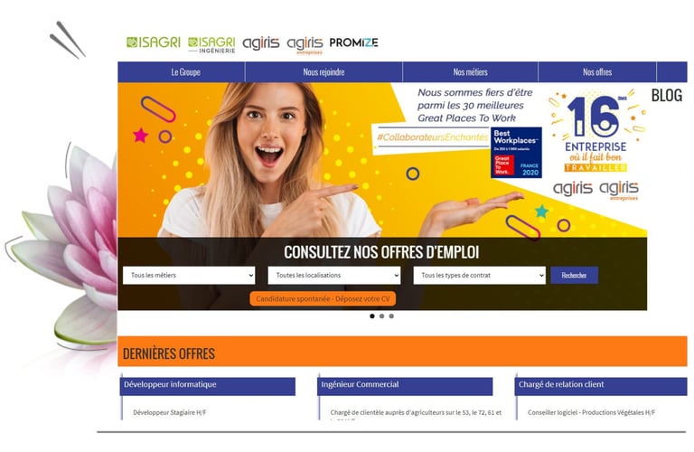 Le site emplois emploi.isagri.fr pour consulter les offres d'emplois et postuler en quelques clics