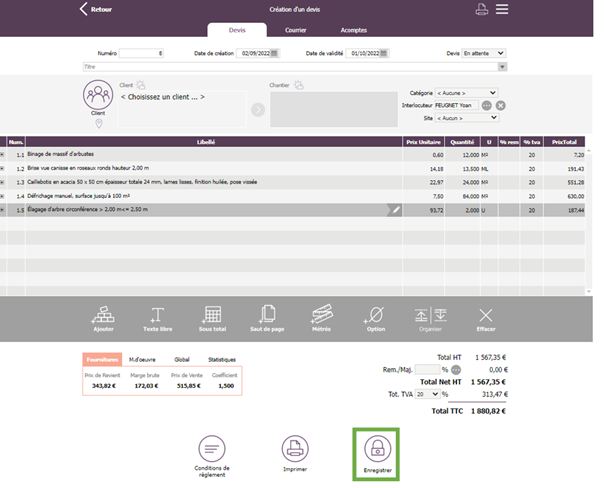 ROBBIN-creation-devis-creation-client-ajouter-article-enregistrer