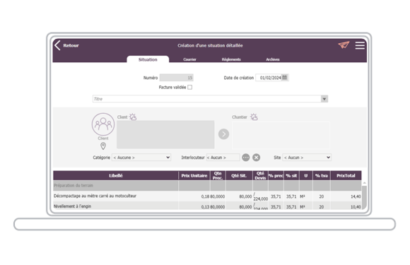 Facture de situation